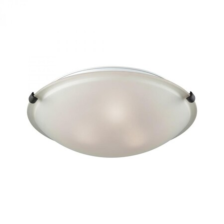 Thomas Sunglow 3-Light Flush in Oil Rubbed Bronze with White Glass (Brushed N CN734399